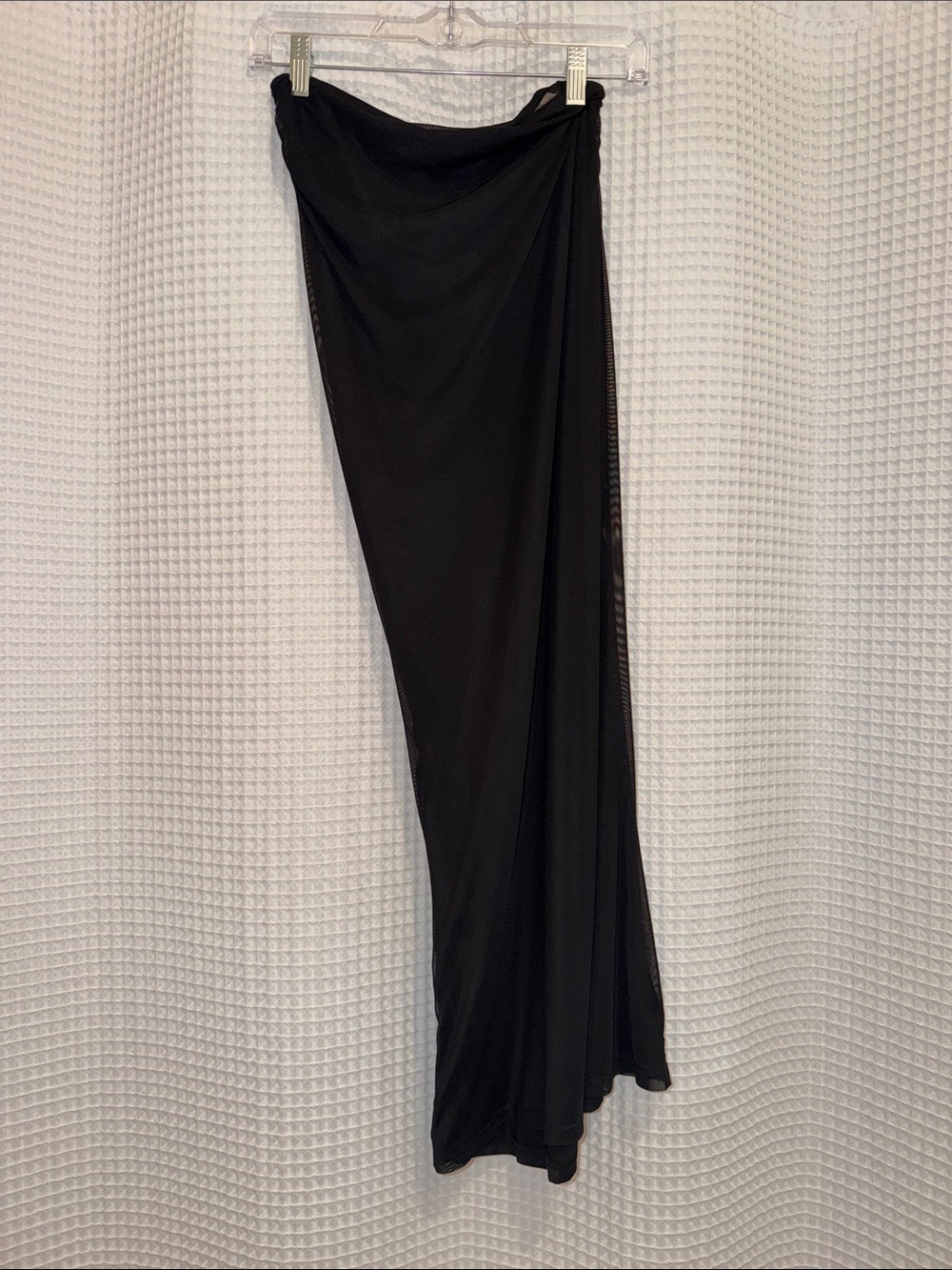 Tiger Mist Black Asymmetric Maxi Skirt - mesh